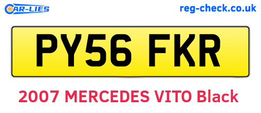 PY56FKR are the vehicle registration plates.