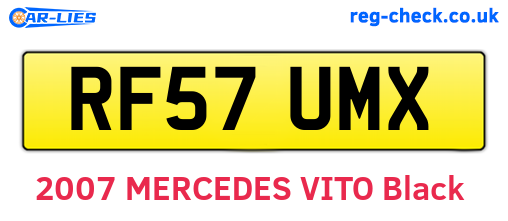RF57UMX are the vehicle registration plates.