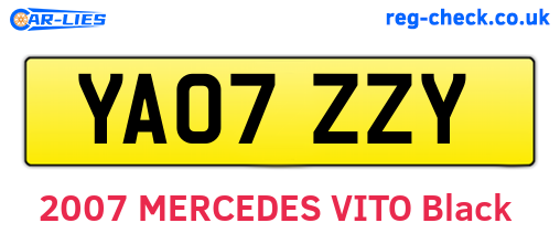 YA07ZZY are the vehicle registration plates.