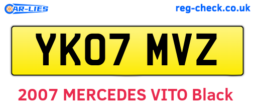 YK07MVZ are the vehicle registration plates.