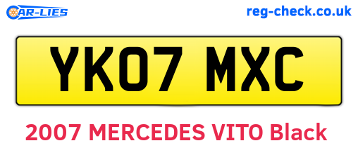 YK07MXC are the vehicle registration plates.