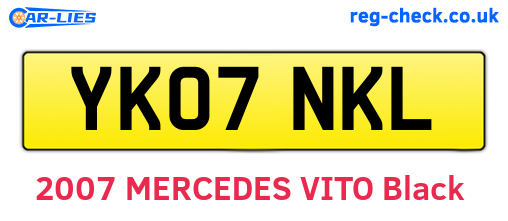 YK07NKL are the vehicle registration plates.