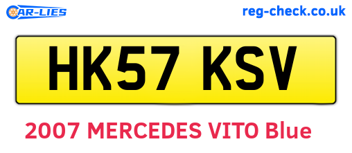 HK57KSV are the vehicle registration plates.