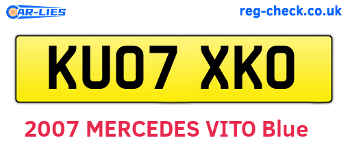 KU07XKO are the vehicle registration plates.