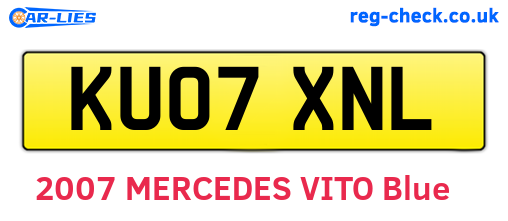 KU07XNL are the vehicle registration plates.