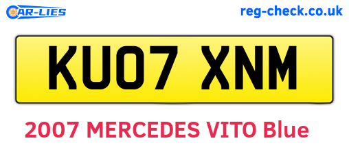 KU07XNM are the vehicle registration plates.