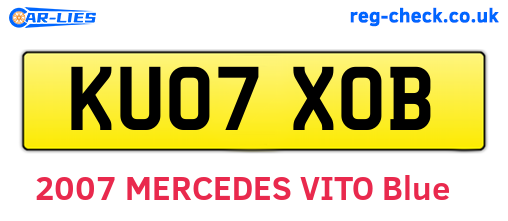 KU07XOB are the vehicle registration plates.