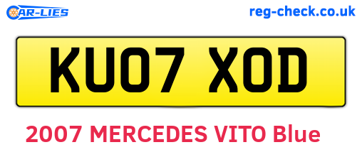 KU07XOD are the vehicle registration plates.