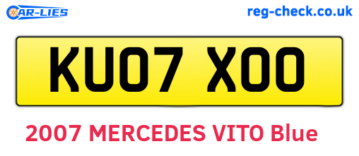 KU07XOO are the vehicle registration plates.