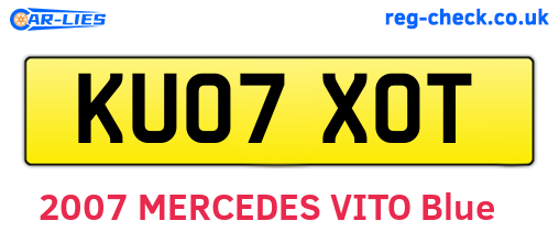 KU07XOT are the vehicle registration plates.