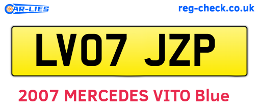 LV07JZP are the vehicle registration plates.