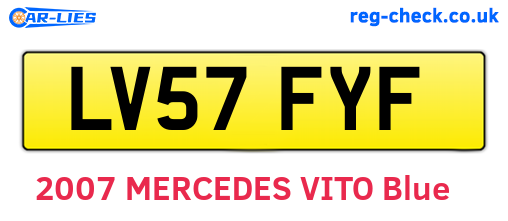 LV57FYF are the vehicle registration plates.