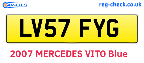 LV57FYG are the vehicle registration plates.