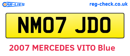 NM07JDO are the vehicle registration plates.