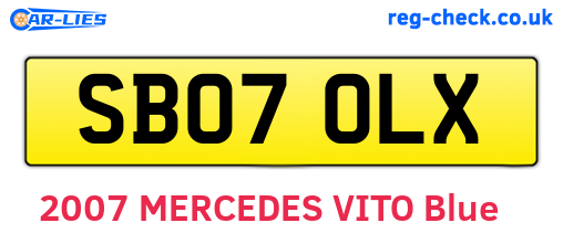 SB07OLX are the vehicle registration plates.