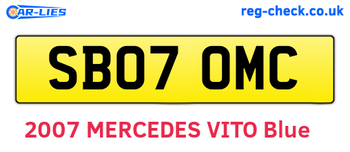 SB07OMC are the vehicle registration plates.