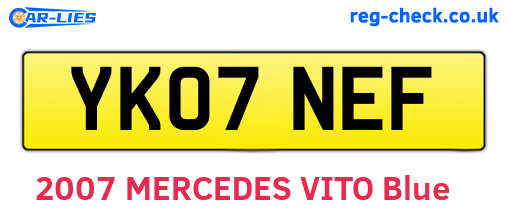 YK07NEF are the vehicle registration plates.