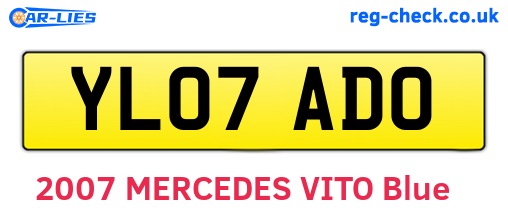 YL07ADO are the vehicle registration plates.