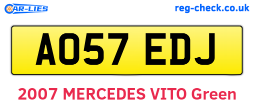AO57EDJ are the vehicle registration plates.