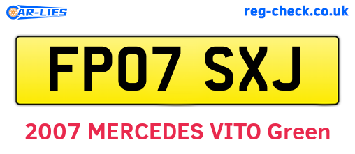 FP07SXJ are the vehicle registration plates.