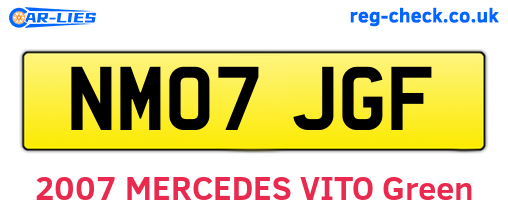 NM07JGF are the vehicle registration plates.