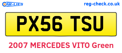 PX56TSU are the vehicle registration plates.