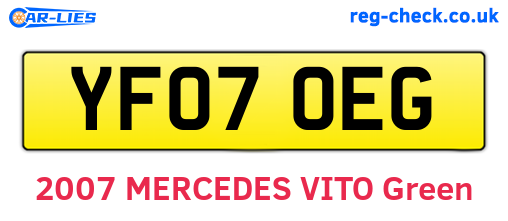 YF07OEG are the vehicle registration plates.
