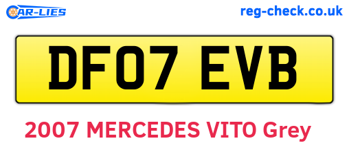 DF07EVB are the vehicle registration plates.