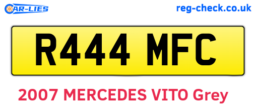 R444MFC are the vehicle registration plates.