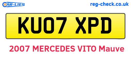 KU07XPD are the vehicle registration plates.