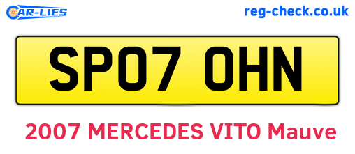 SP07OHN are the vehicle registration plates.