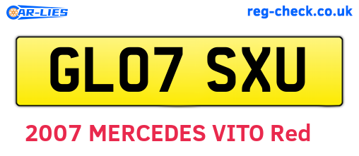 GL07SXU are the vehicle registration plates.