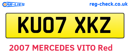 KU07XKZ are the vehicle registration plates.