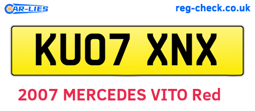 KU07XNX are the vehicle registration plates.