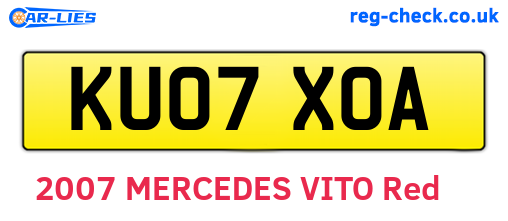 KU07XOA are the vehicle registration plates.