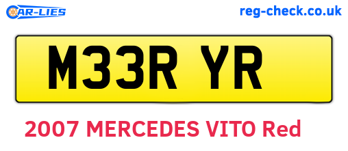 M33RYR are the vehicle registration plates.