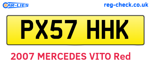 PX57HHK are the vehicle registration plates.