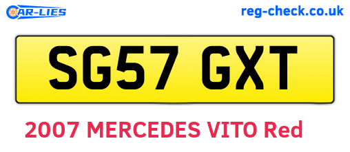 SG57GXT are the vehicle registration plates.