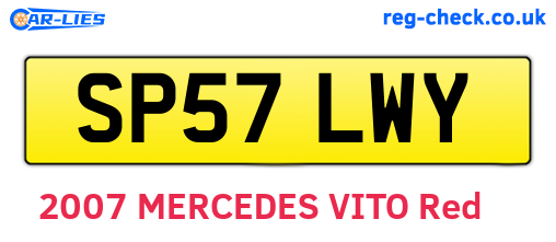 SP57LWY are the vehicle registration plates.