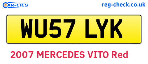 WU57LYK are the vehicle registration plates.