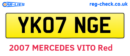 YK07NGE are the vehicle registration plates.