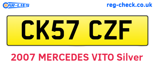 CK57CZF are the vehicle registration plates.