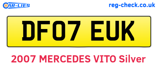 DF07EUK are the vehicle registration plates.