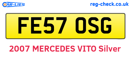 FE57OSG are the vehicle registration plates.