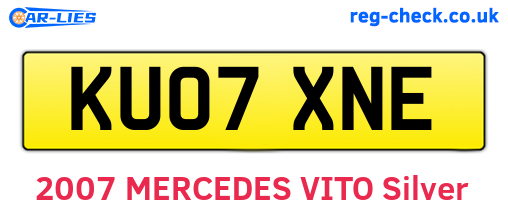 KU07XNE are the vehicle registration plates.