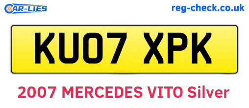 KU07XPK are the vehicle registration plates.