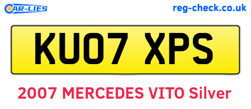 KU07XPS are the vehicle registration plates.