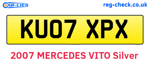 KU07XPX are the vehicle registration plates.