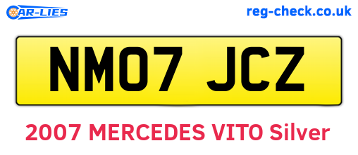 NM07JCZ are the vehicle registration plates.