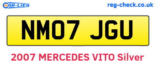 NM07JGU are the vehicle registration plates.